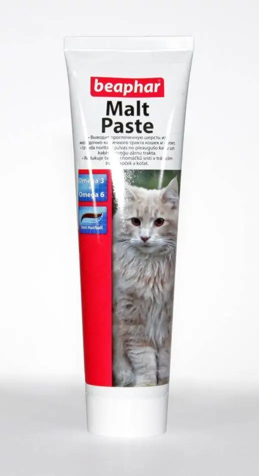 Беафар Мальт-Паста для кошек, очищающая кишечник от комков проглоченной шерсти (Beaphar Malt paste plus Omega 6 (14000), уп. 20 г петдог