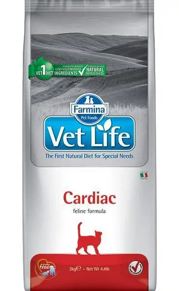 Farmina Vet Life Cardiac корм для кошек для поддержания работы сердца при хронической сердечной недостаточности, 2 кг. петдог