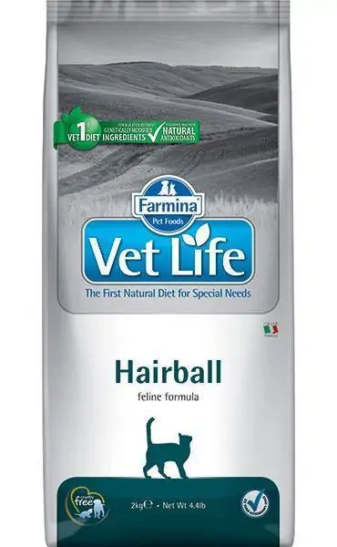 Farmina Vet Life Hairball  корм для кошек, выведение шерсти из ЖКТ, уп. 2 кг. петдог