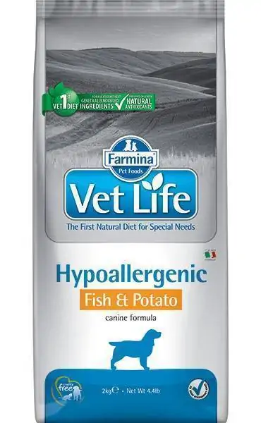 Farmina Vet Life Hypoallergenic корм для собак при пищевой аллергии , рыба с картофелем, уп. 2 кг петдог