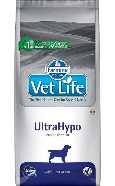 Farmina Vet Life UltraHypo - корм для собак при пищевой аллергии и атопии, уп. 2 кг петдог