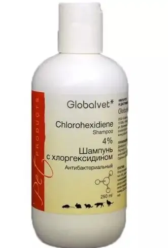 Шампунь ГлобалВет с хлоргексидином 4 %  антибактериальный, фл. 250 мл петдог