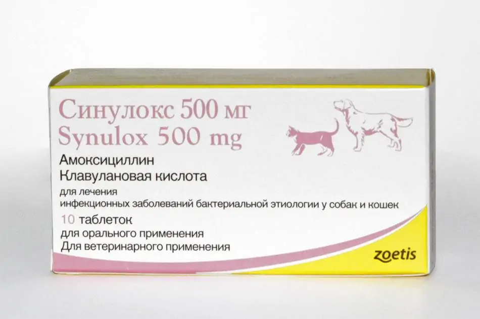 Синулокс таблетки, уп. 10 таб. по 500 мг петдог