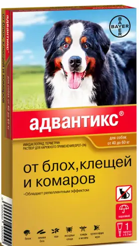 Адвантикс для собак весом от 40-60 кг, цена за 1 пипетку петдог