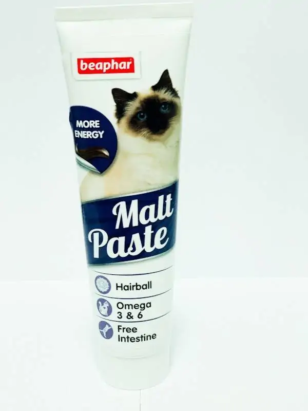 Беафар Мальт-Паста для кошек, очищающая кишечник от комков проглоченной шерсти (Beaphar Malt paste plus Omega 6), уп. 100 г петдог