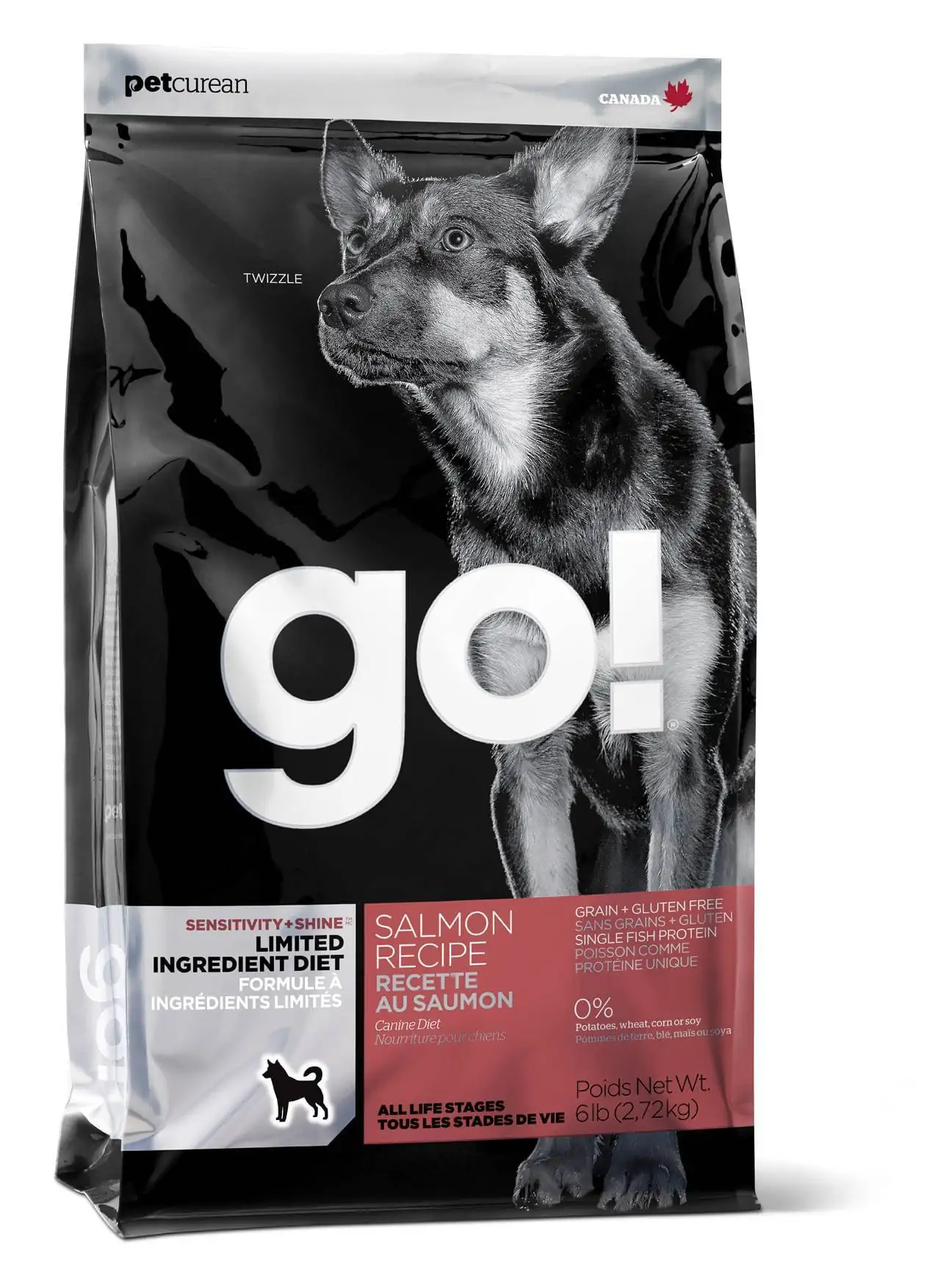 GO с лососем, для щенков и собак с чувствительным пищеварением 11,35 кг,  Sensitivity + Shine Salmon Dog  GF петдог