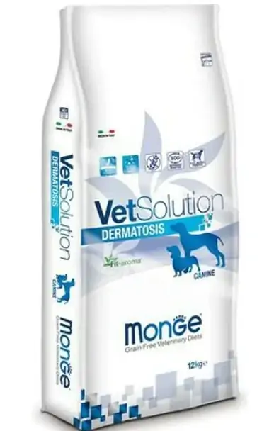 Monge Dermatosis VetSolution, диета для собак при аллергии и дерматологических заболеваниях, 12 кг петдог