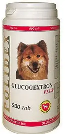 Полидекс Глюкогекстрон плюс (Polidex Glucogextron plus), банка 500 таб. петдог