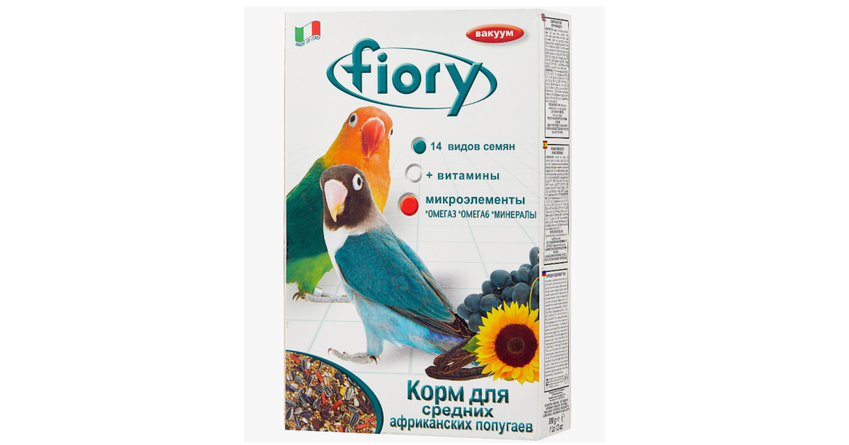 Фиори для средних попугаев (Fiory Parrocchetti Africa), корм ...