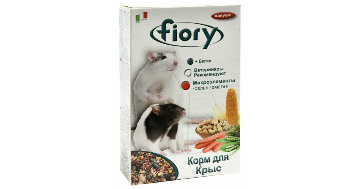 Фиори для крыс (Fiory Ratty), корм повседневный в вакуумной упаковке ...