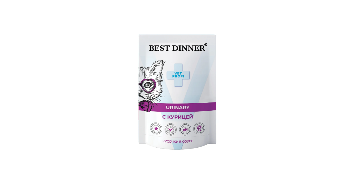 Бест Диннер для кошек Уринари (Best Dinner Urinary) кусочки в соусе ...
