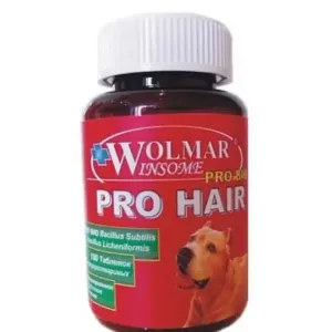 Волмар Pro Hair мультикомплекс для улучшения состояния кожи и шерсти у щенков и собак (Wolmar Pro Hair), банка 180 таб. петдог